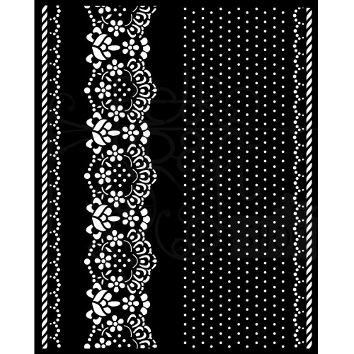Szablon maska 20x25cm Sunflower Art Borders and Laces Koronki KSTD137 Stamperia