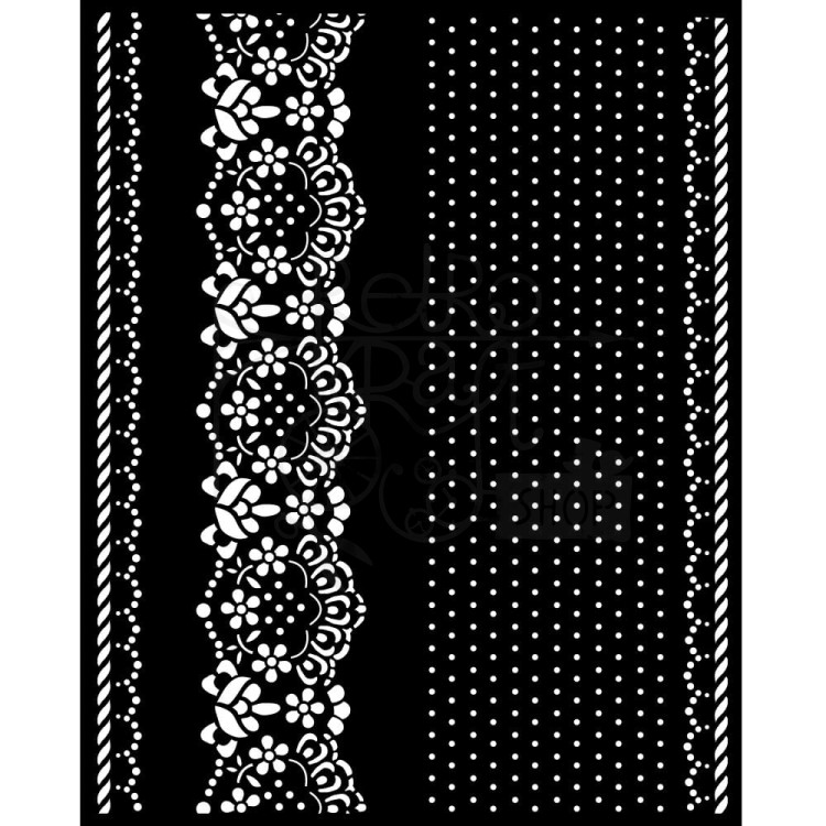 Szablon maska 20x25cm Sunflower Art Borders and Laces Koronki KSTD137 Stamperia