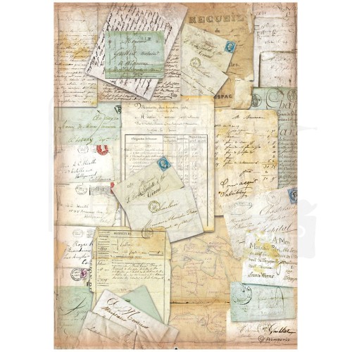 Papier ryżowy A4 Around The World Letters DFSA4777 Stamperia