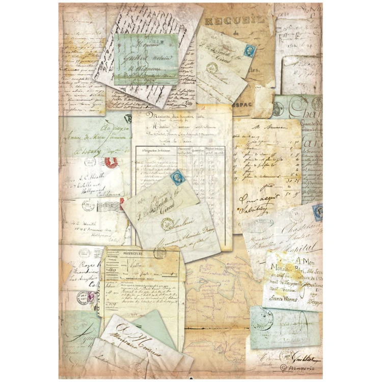 Papier ryżowy A4 Around The World Letters DFSA4777 Stamperia