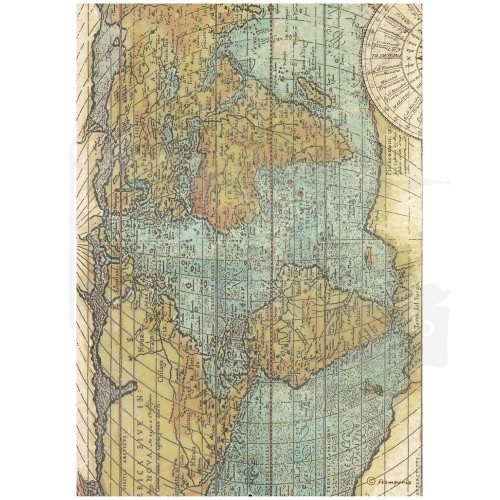 Papier ryżowy A4 Around The World Map DFSA4778 Stamperia