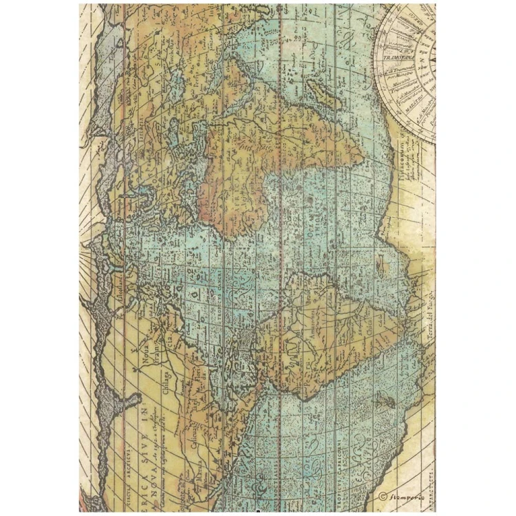 Papier ryżowy A4 Around The World Map DFSA4778 Stamperia
