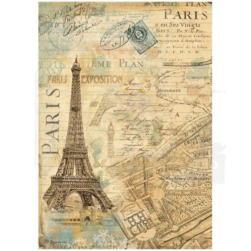 Papier ryżowy A4 Around The World Paris DFSA4775 Stamperia