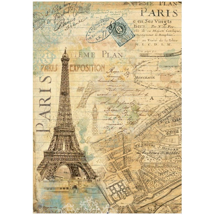 Papier ryżowy A4 Around The World Paris DFSA4775 Stamperia