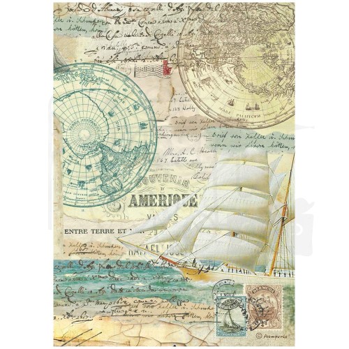 Papier ryżowy A4 Around The World Sailing Ship DFSA4773 Stamperia