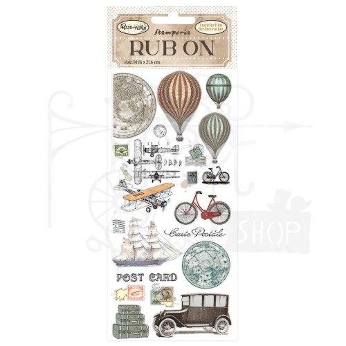 Rub-On Transfer 10x21.6cm Around The World Balloons DFLRB32 Stamperia