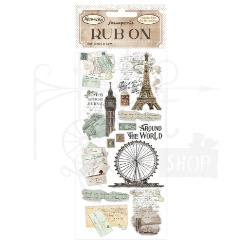 Rub-On Transfer 10x21.6cm Around The World Monuments DFLRB33 Stamperia