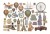 Ozdoby papierowe samoprzylepne Ephemera Around The World DFLCT21 Stamperia