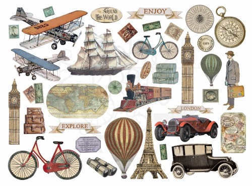 Ozdoby kształty tekturowe Die Cuts Around The World DFLDC78 Stamperia