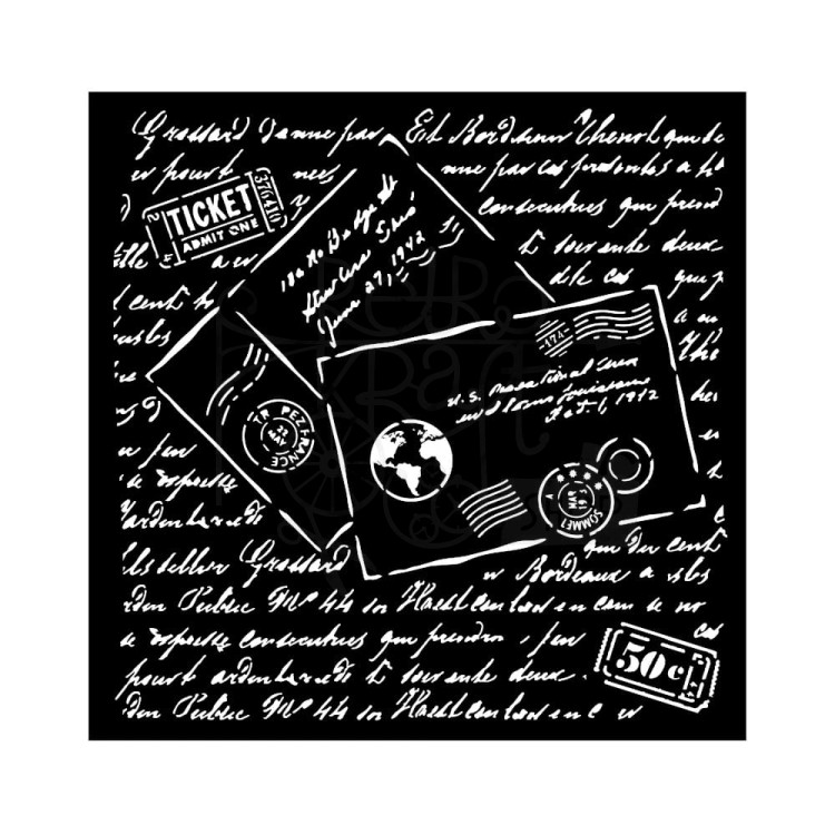 Szablon maska 18x18cm Around The World Letters Listy KSTDQ83 Stamperia
