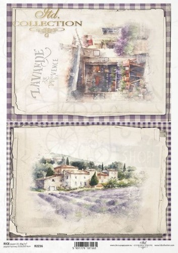 Papier ryżowy A4 widoczki Lavande de Provence R2236 ITD Collection
