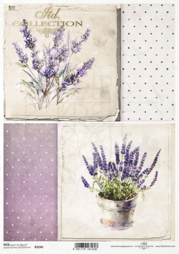 Papier ryżowy A4 lawenda bukiet kwiatów R2240 ITD Collection