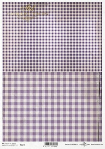 Papier ryżowy A4 tapeta kratka fiolet R2241 ITD Collection
