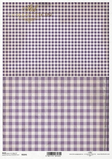 Papier ryżowy A4 tapeta kratka fiolet R2241 ITD Collection