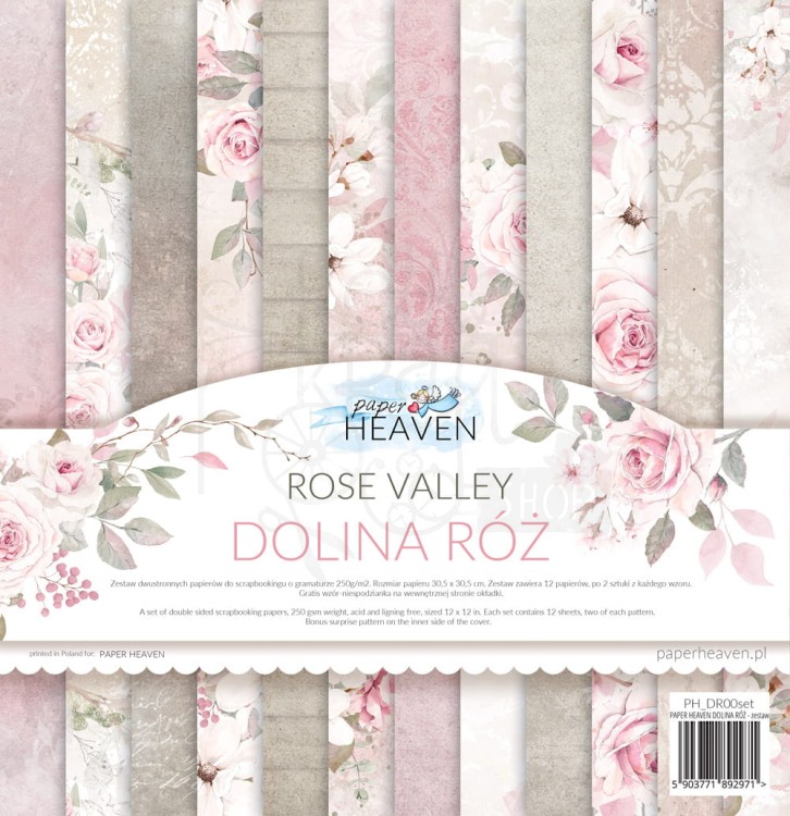 Zestaw papierów 30x30 Dolina róż Paper Heaven