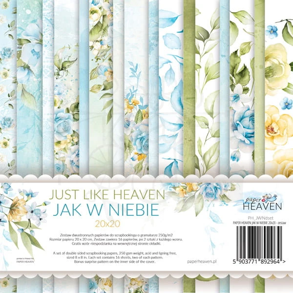Zestaw papierów 20x20 Jak w niebie Paper Heaven