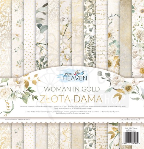 Zestaw papierów 30x30 Złota dama Paper Heaven