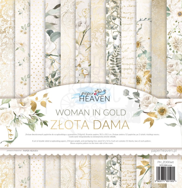 Zestaw papierów 30x30 Złota dama Paper Heaven