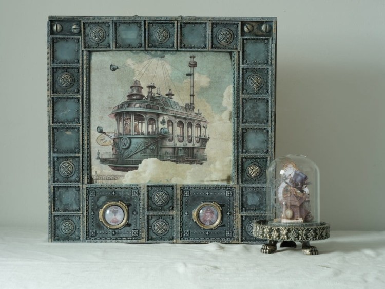 Foremka silikonowa 20x13 Tło Steampunk LBMF090 LaBlanche