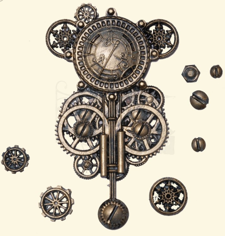 Foremka silikonowa 20x13 Steampunkowy zegar LBMF092 LaBlanche