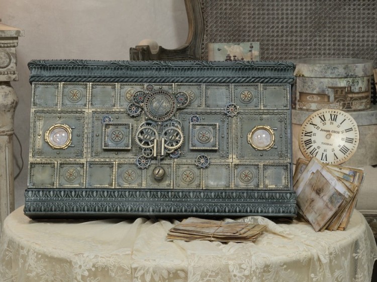 Foremka silikonowa 20x13 Steampunkowy zegar LBMF092 LaBlanche