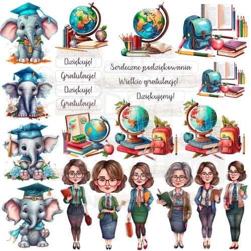 Naklejki do scrapbookingu i art journalingu Szkoła 1 ScrapLove