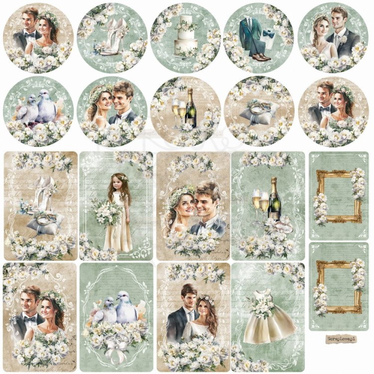 Naklejki do scrapbookingu i art journalingu Ślub 7 ScrapLove
