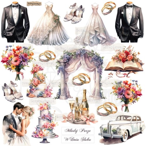 Naklejki do scrapbookingu i art journalingu Ślub 6 ScrapLove