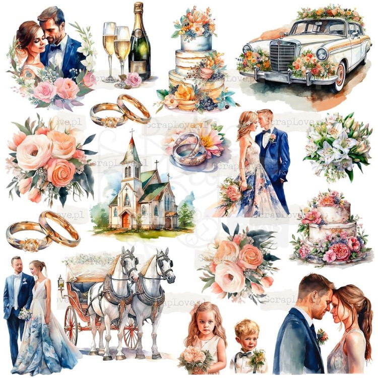 Naklejki do scrapbookingu i art journalingu Ślub 5 ScrapLove