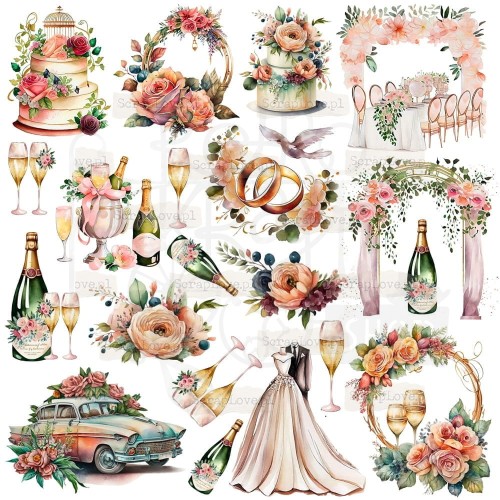 Naklejki do scrapbookingu i art journalingu Ślub 4 ScrapLove