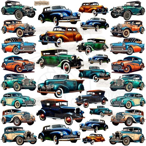 Naklejki do scrapbookingu i art journalingu Old Cars 2 ScrapLove