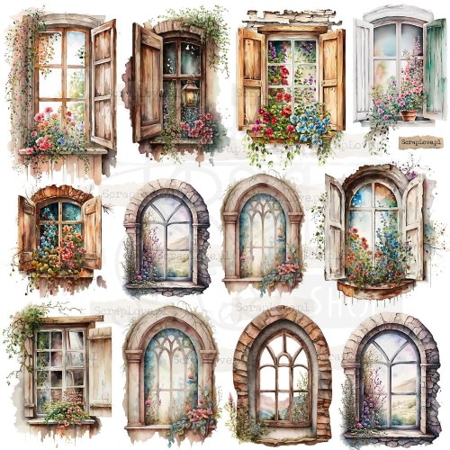 Naklejki do scrapbookingu i art journalingu Okna 2 ScrapLove