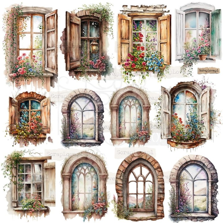 Naklejki do scrapbookingu i art journalingu Okna 2 ScrapLove