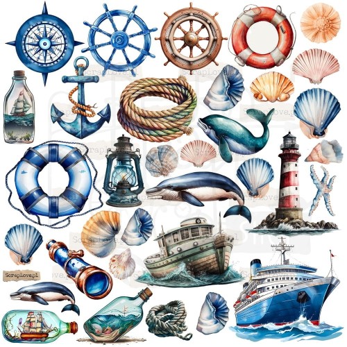 Naklejki do scrapbookingu i art journalingu Sea World 2 ScrapLove