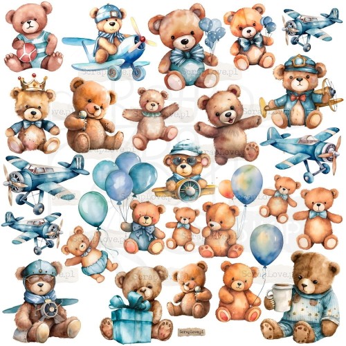 Naklejki do scrapbookingu i art journalingu Misie 2 ScrapLove