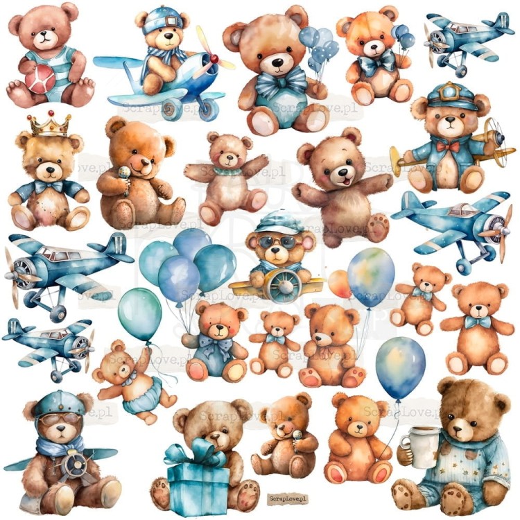 Naklejki do scrapbookingu i art journalingu Misie 2 ScrapLove