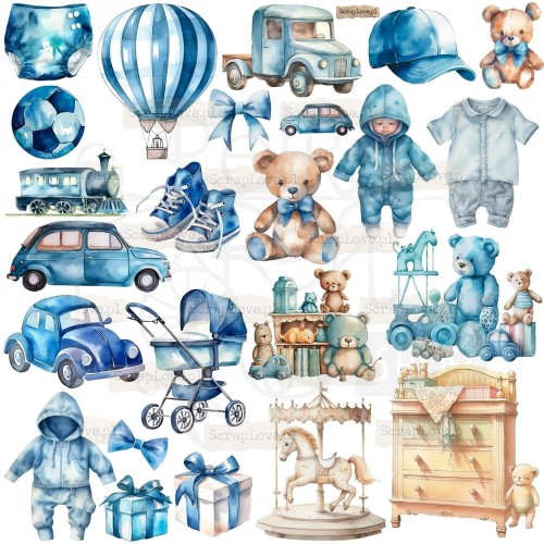 Naklejki do scrapbookingu i art journalingu Baby Boy 2 ScrapLove