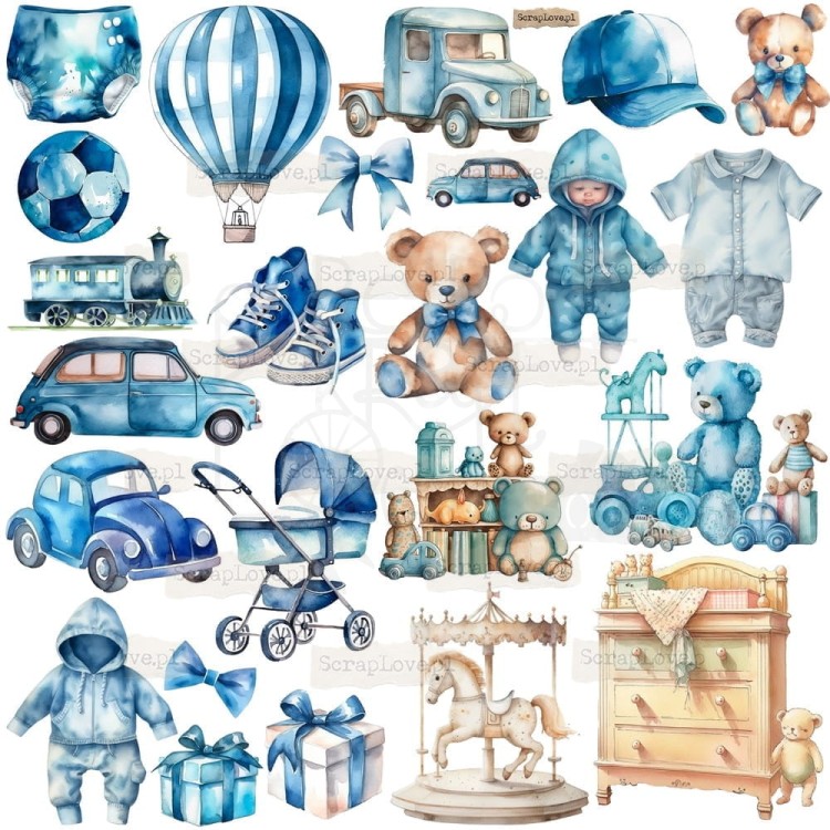 Naklejki do scrapbookingu i art journalingu Baby Boy 2 ScrapLove