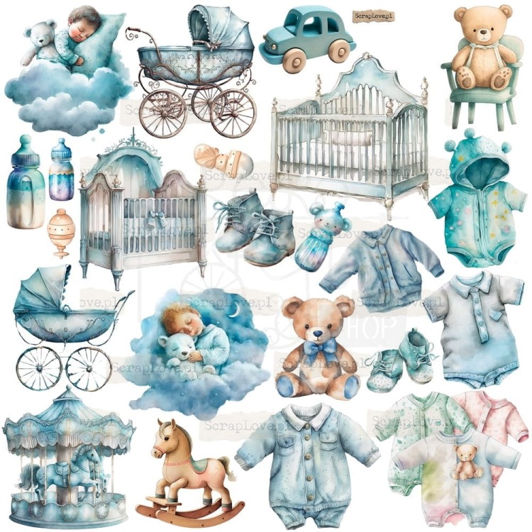 Naklejki do scrapbookingu i art journalingu Baby Boy 1 ScrapLove