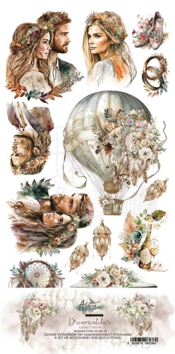 Zestaw papierów 15x30 elementy do wycinania Dreamcatcher Wedding AA-DC-10 Alchemy of Art