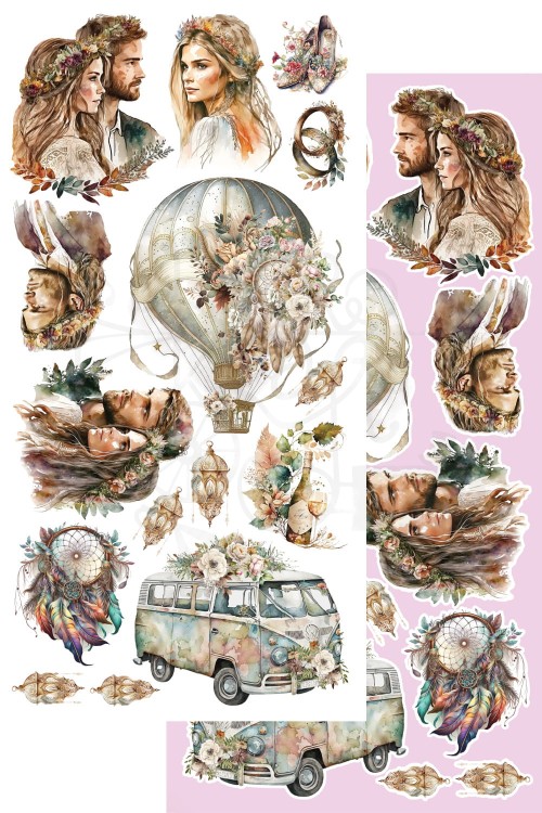 Zestaw papierów 15x30 elementy do wycinania Dreamcatcher Wedding AA-DC-10 Alchemy of Art