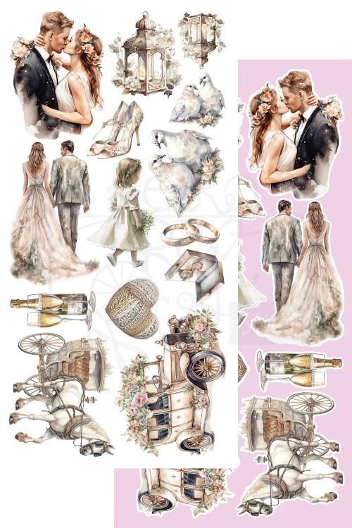 Zestaw papierów 15x30 elementy do wycinania Dreamcatcher Wedding AA-DC-10 Alchemy of Art