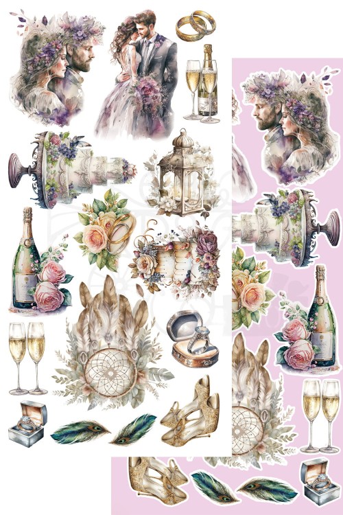 Zestaw papierów 15x30 elementy do wycinania Dreamcatcher Wedding AA-DC-10 Alchemy of Art