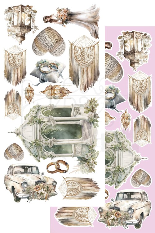 Zestaw papierów 15x30 elementy do wycinania Dreamcatcher Wedding AA-DC-10 Alchemy of Art