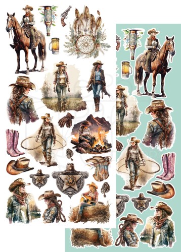 Zestaw papierów 15x30 elementy do wycinania Dreamcatcher Wild West AA-DC-11 Alchemy of Art