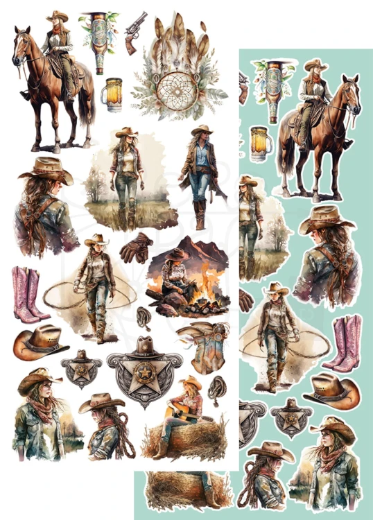 Zestaw papierów 15x30 elementy do wycinania Dreamcatcher Wild West AA-DC-11 Alchemy of Art