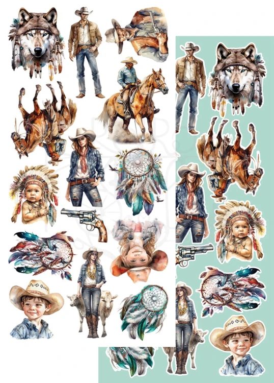 Zestaw papierów 15x30 elementy do wycinania Dreamcatcher Wild West AA-DC-11 Alchemy of Art