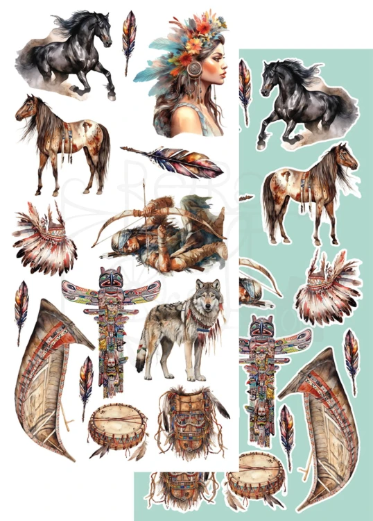 Zestaw papierów 15x30 elementy do wycinania Dreamcatcher Wild West AA-DC-11 Alchemy of Art