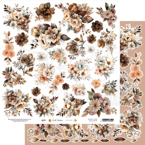 Papier 30x30 elementy do wycinania Gold Autumn AA-GA-ZJ-09 Alchemy of Art
