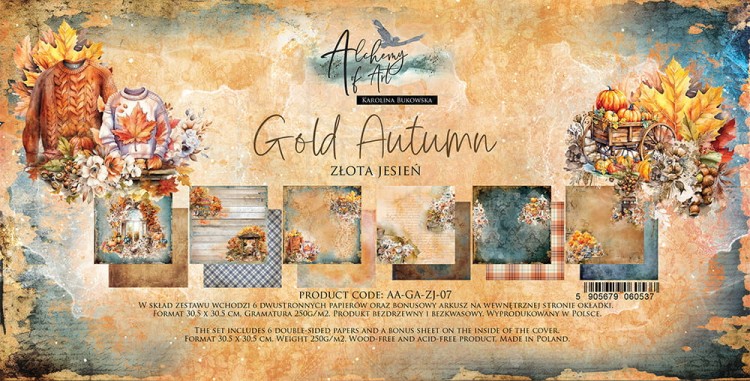 Zestaw papierów 30x30 Gold Autumn AA-GA_ZJ-07 Alchemy of Art